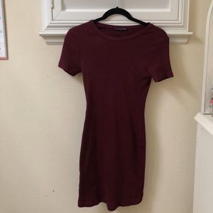 brandy melville burgundy fitted dress